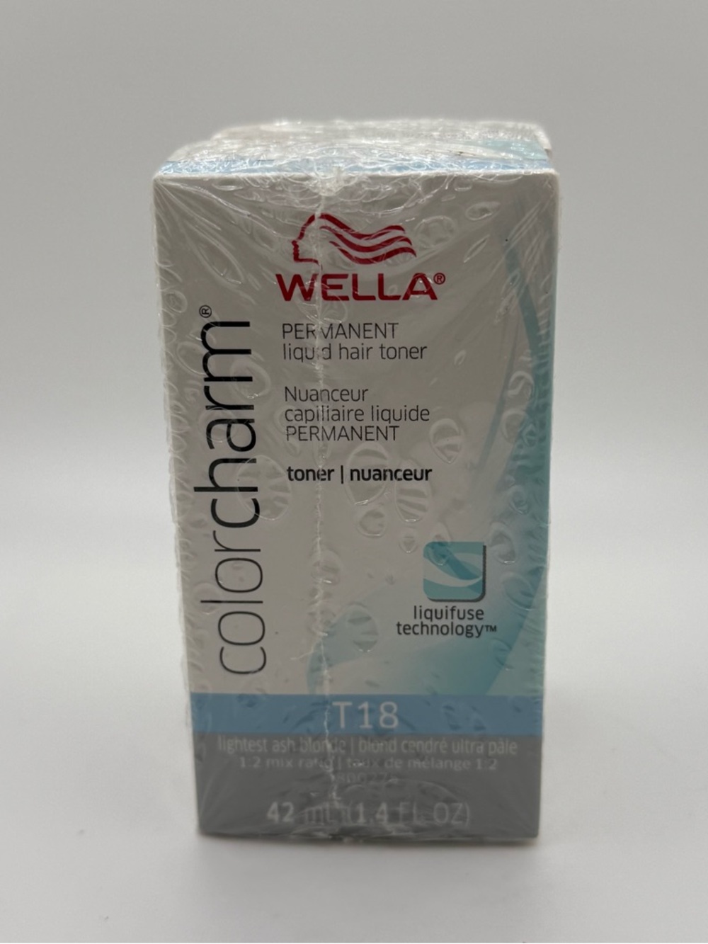 2 bottle Wella Color Charm Permanent Liquid Hair Toner T18 - Lightest Ash Blonde